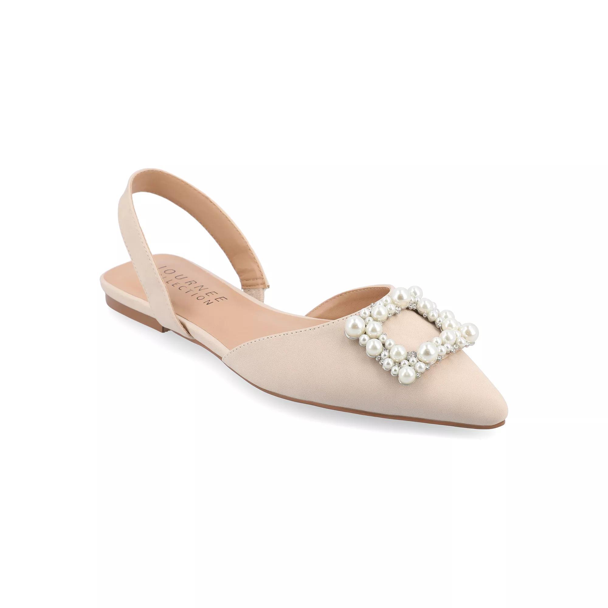 Journee Hannae Women's Flats, Size: 8.5, Beige Product Image