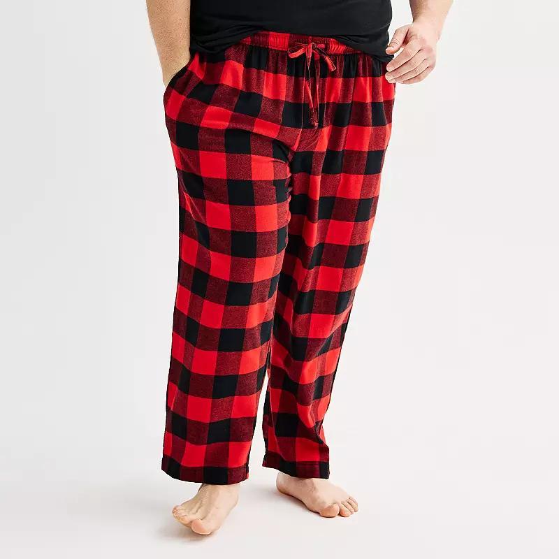 Big & Tall Sonoma Goods For Life® Flannel Drawstring Pajama Pants, Men's, Size: 2XB, Grey Buffalo Check Product Image