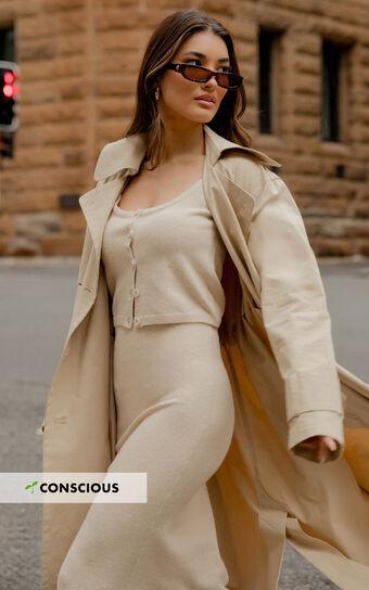 Avah Trench Coat - Double Breasted Tie Waist Coat in Camel Product Image