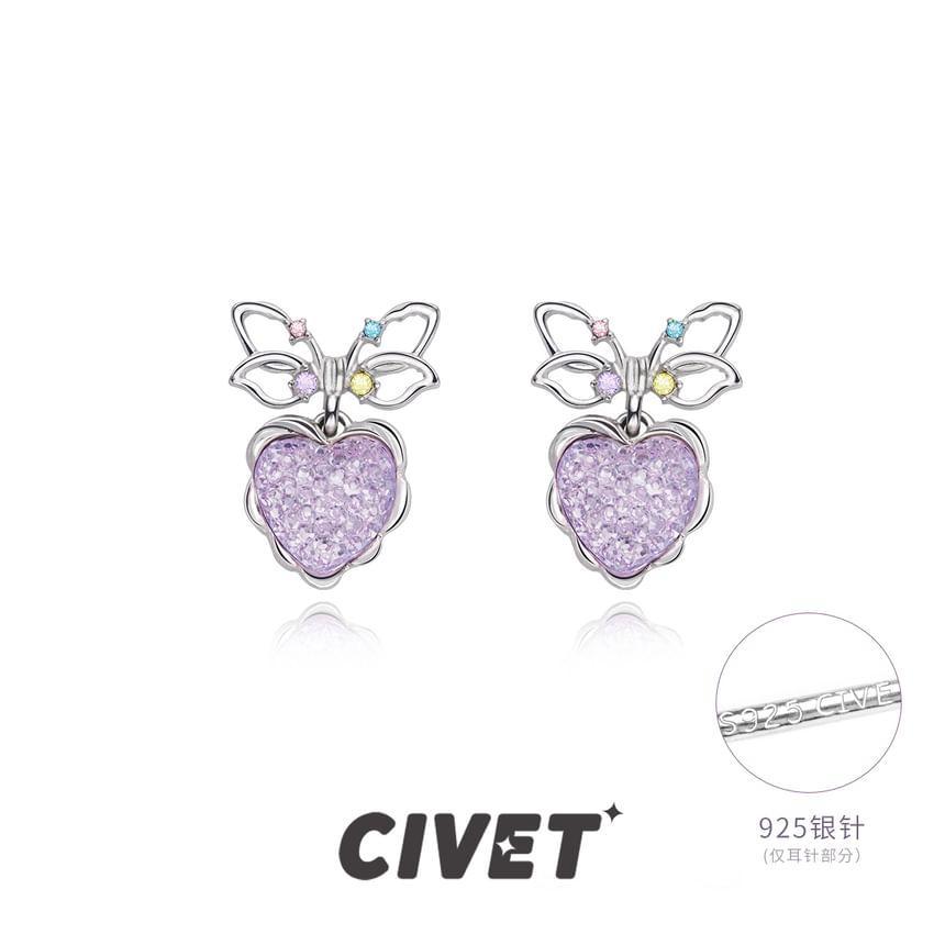 Bow Heart Alloy Drop Earring Product Image