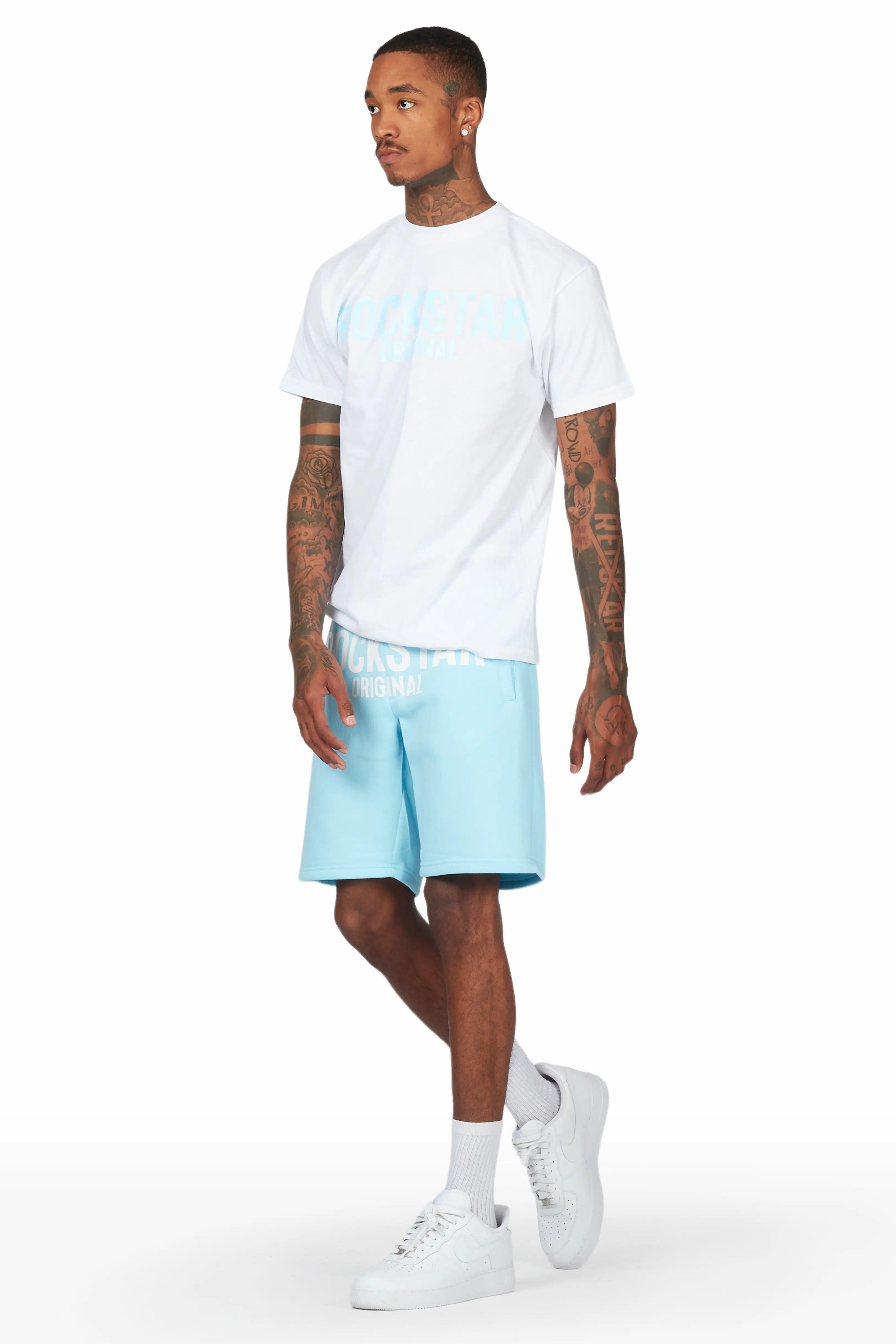 Sana White/Blue Short Set Male Product Image