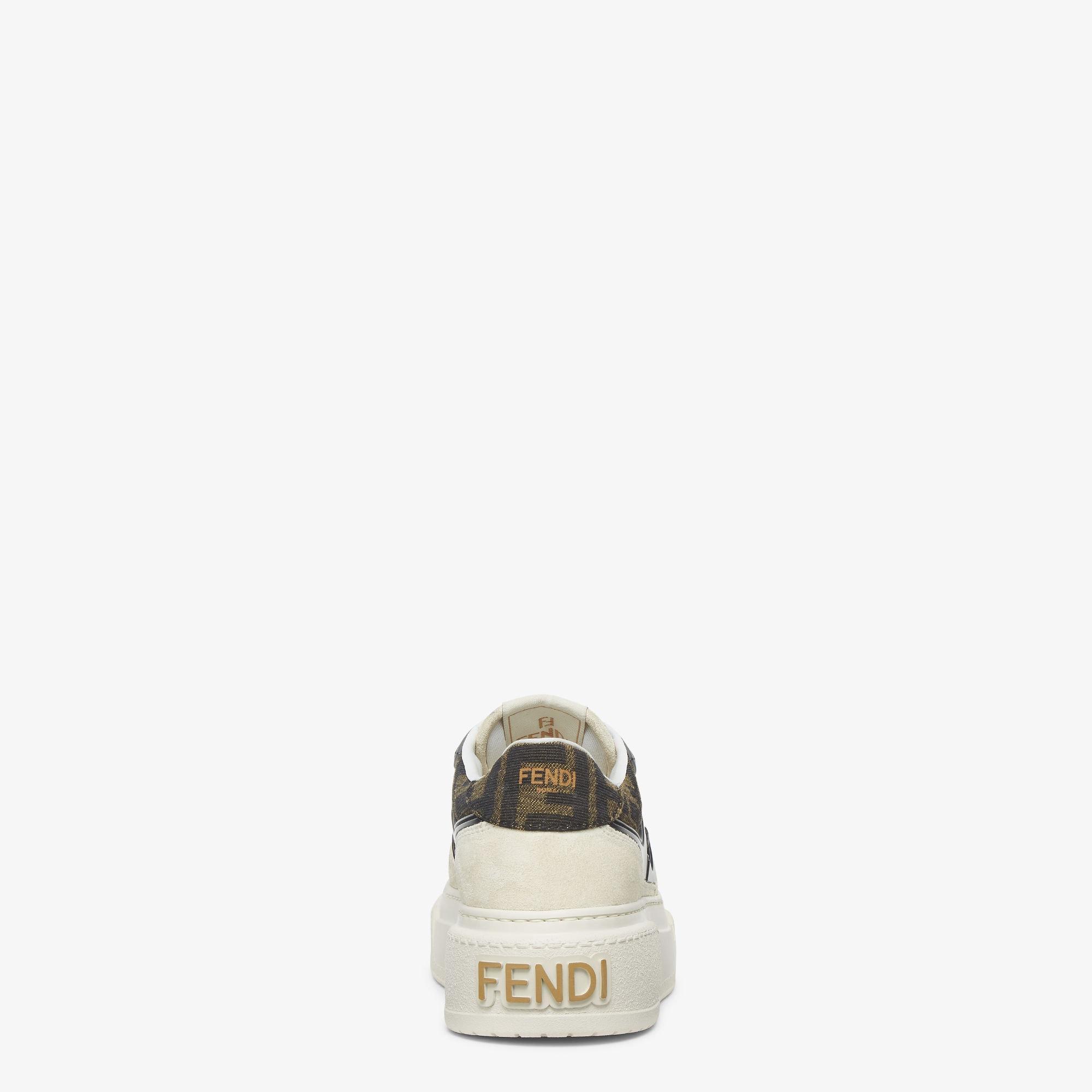 Fendi MatchCanvas and white suede platform low-tops Product Image