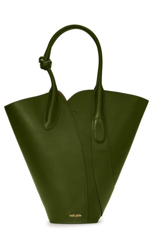 CULT GAIA The Vine Leather Tote In Green Product Image