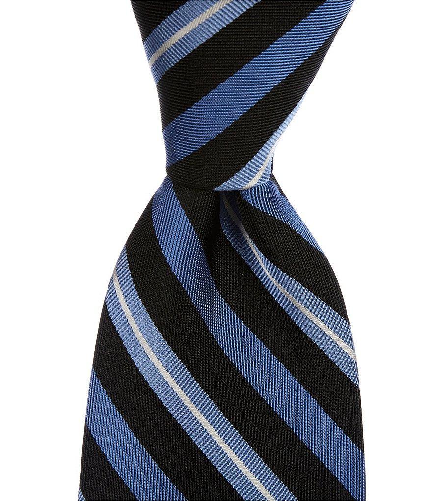 Roundtree & Yorke Trad Stripe 3 3/8#double; Woven Silk Tie Product Image