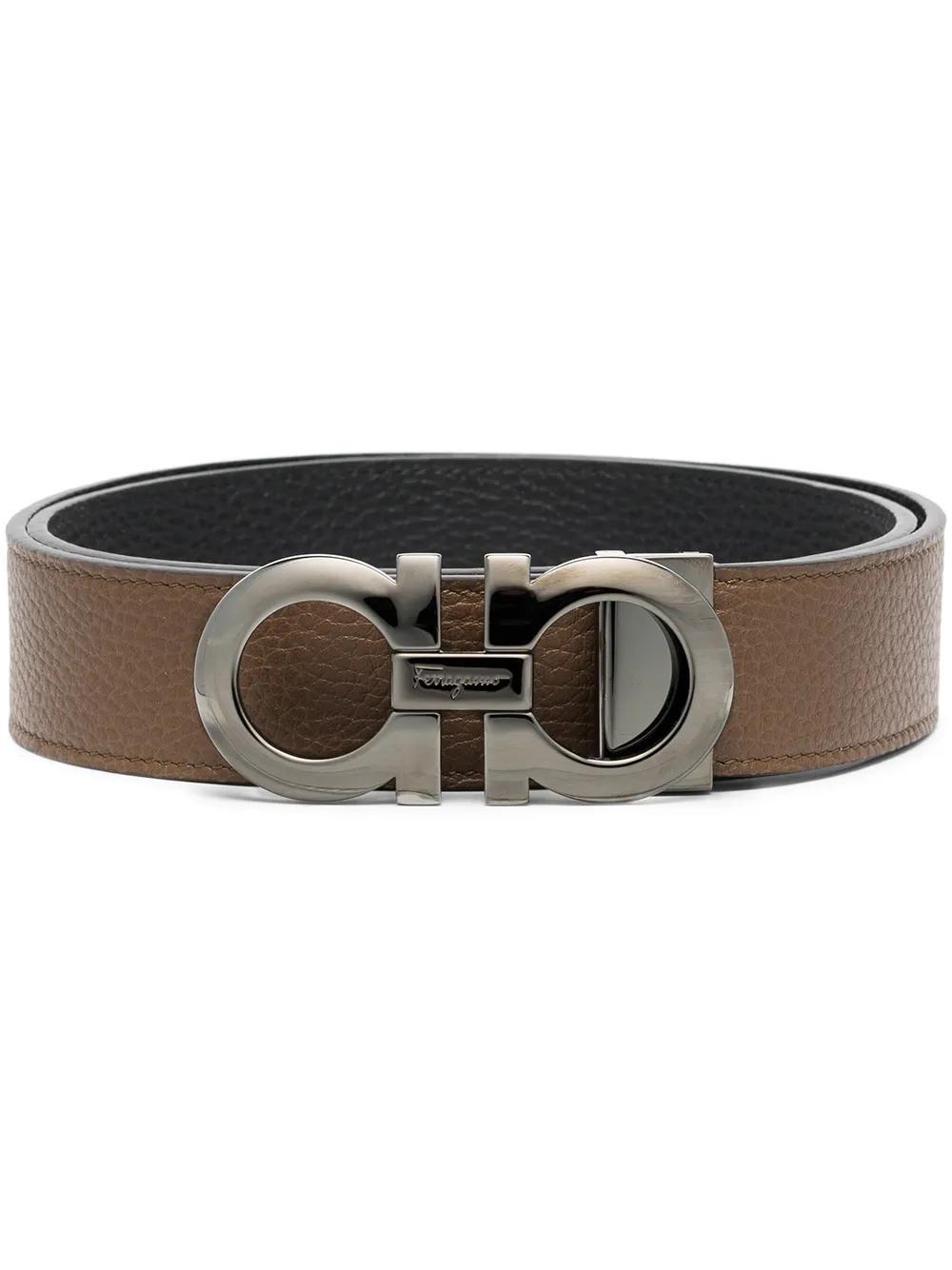 FERRAGAMO Muflone Reversible Belt In Black Product Image