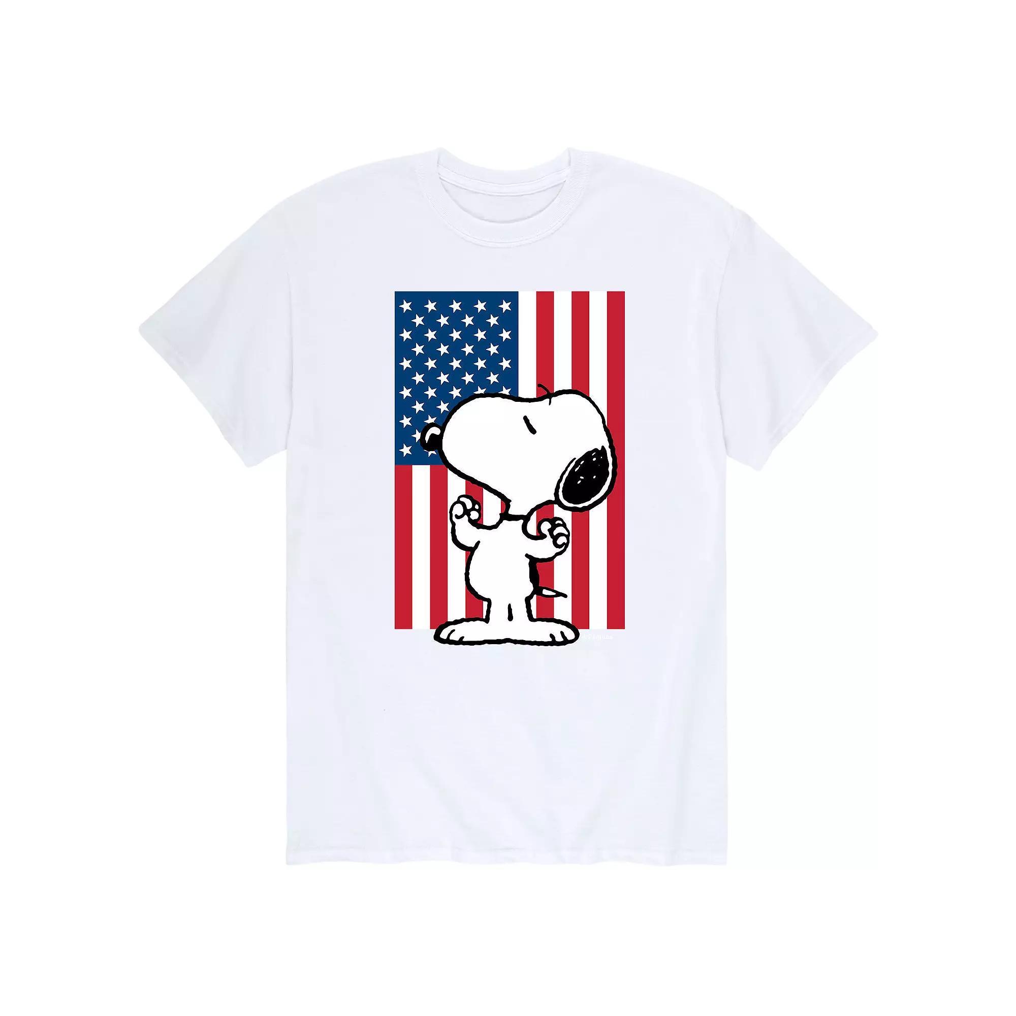Men's Peanuts Snoopy USA Flag Muscles Tee,  Product Image
