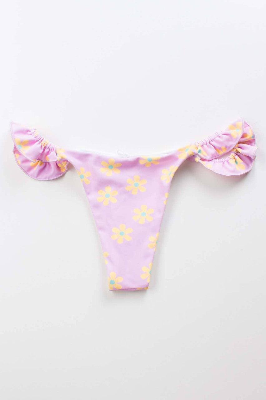 Pink Frilled Daisy Cheeky Bikini Bottom Product Image