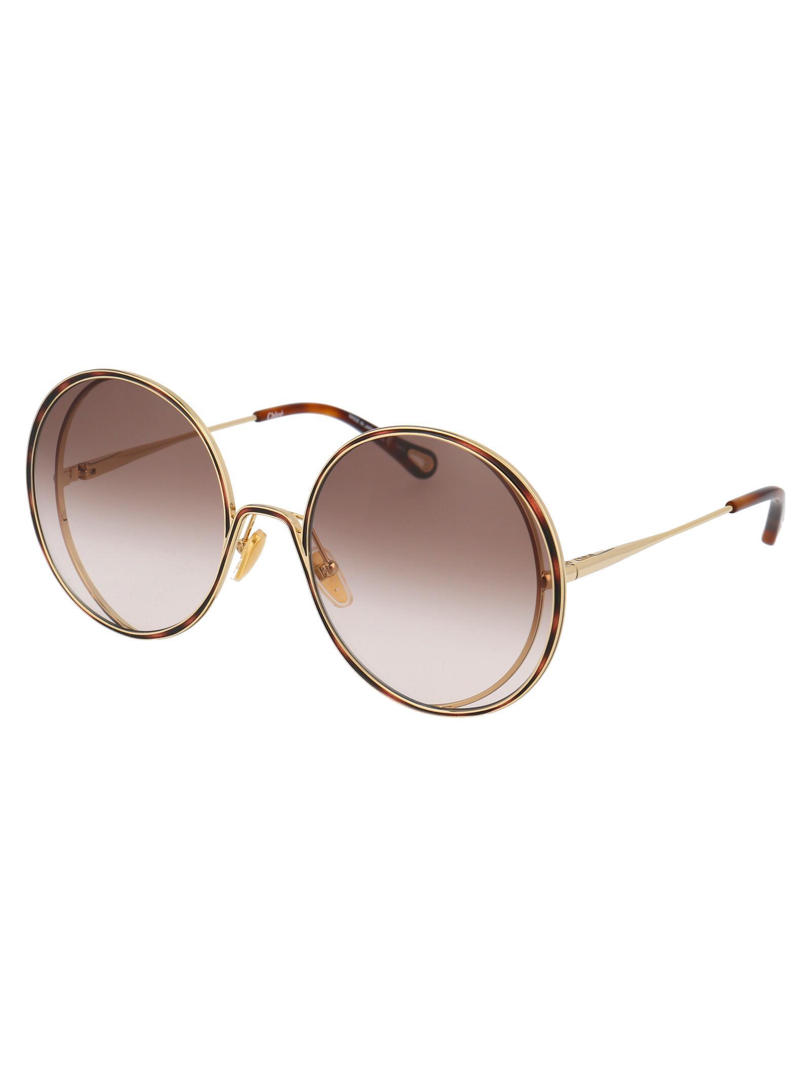 CHLOÉ Oversized Round-frame Sunglasses In Nude Product Image