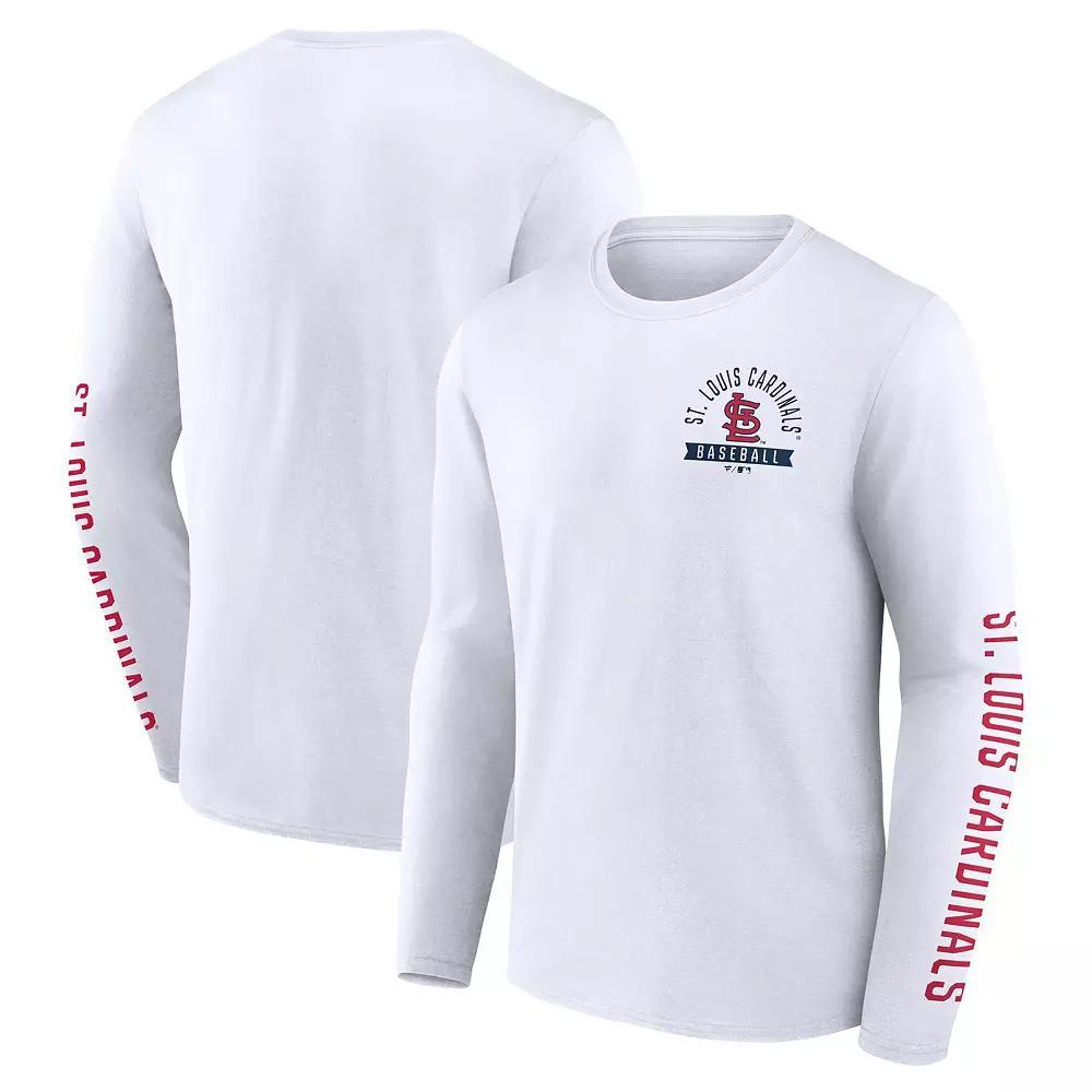 Men's Fanatics White St. Louis Cardinals Press Box Long Sleeve T-Shirt,  Product Image
