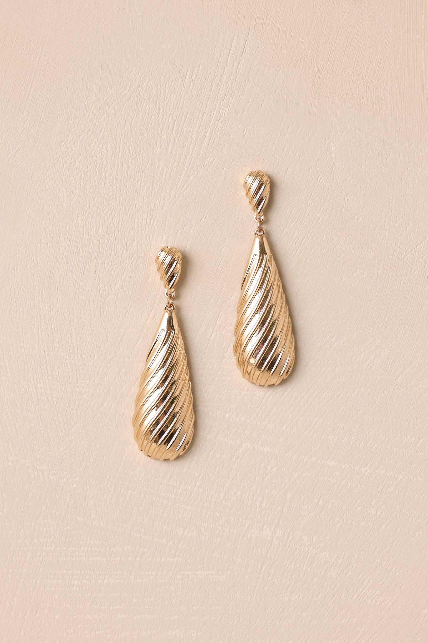 Starlight Voyage Gold Textured Drop Earrings Product Image