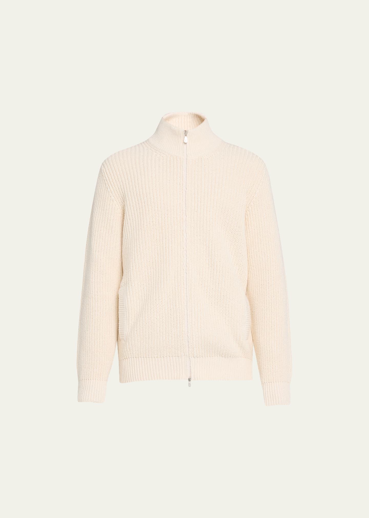 Men's Ribbed Full-Zip Sweater Product Image