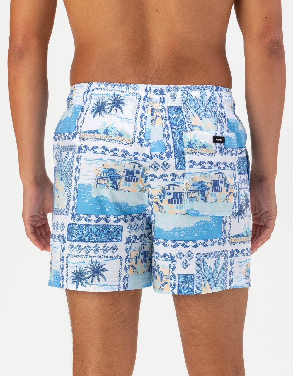 RSQ Mens Vacation Scene Swim Shorts Product Image