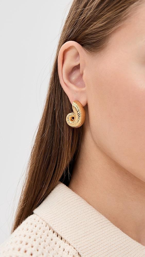 Kenneth Jay Lane 1" Gold Seashell Pierced Earrings | Shopbop Product Image