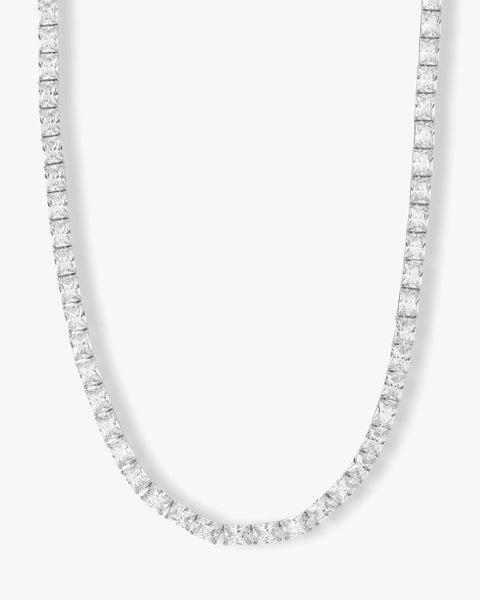 Grand Slam Tennis Necklace 18" - Silver|White Diamondettes Product Image