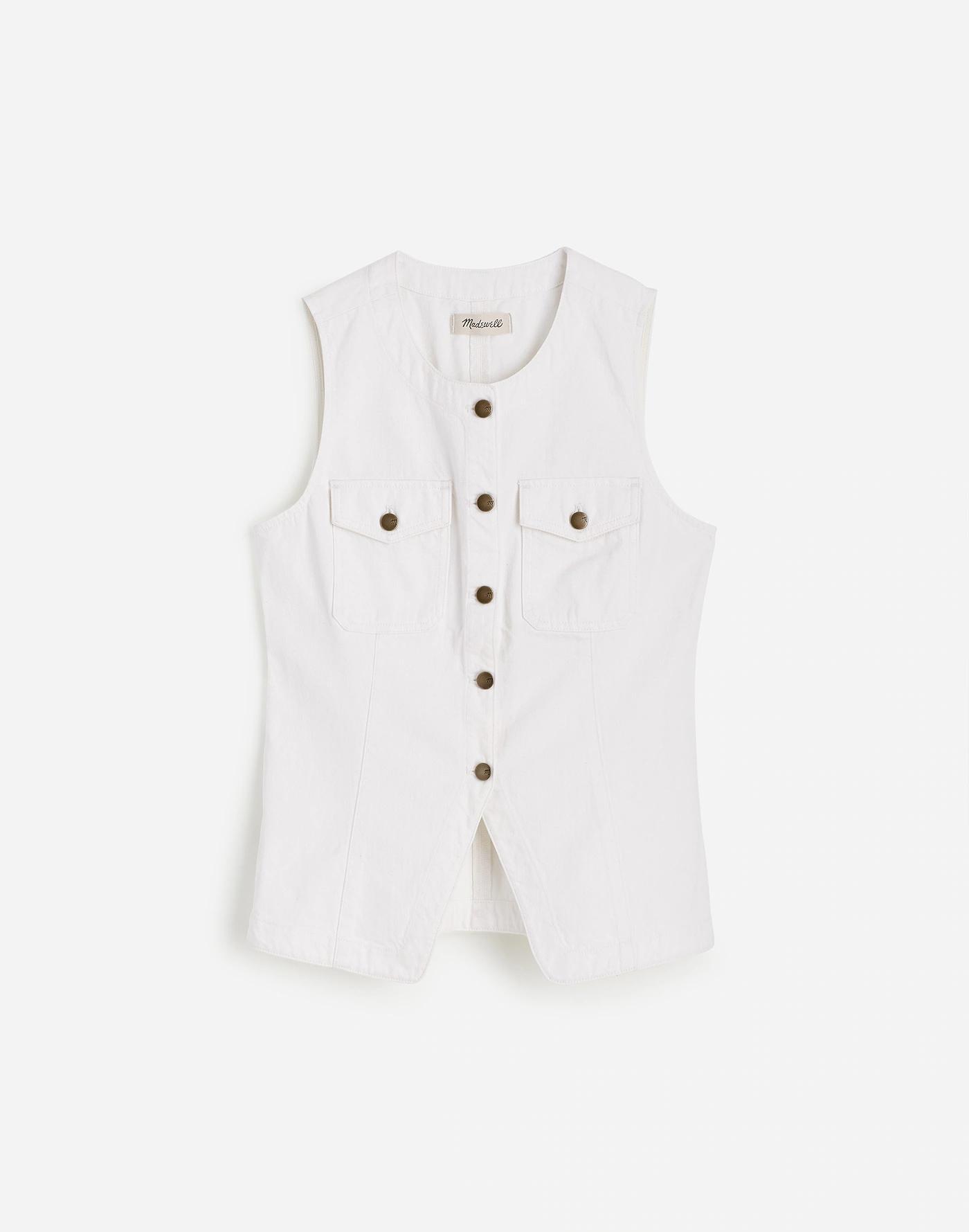 Denim High Crewneck Vest Product Image