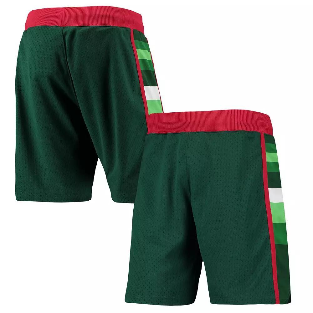 Men's Mitchell & Ness Green Milwaukee Bucks 1983-84 Hardwood Classics Authentic Shorts,  Product Image