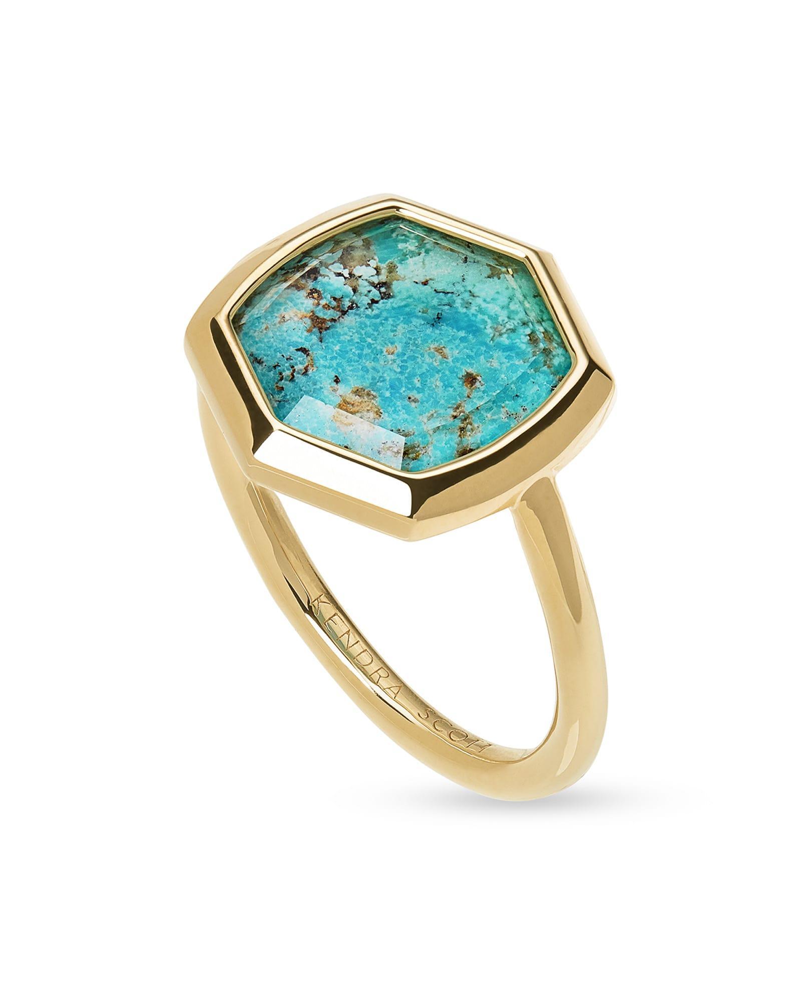 Davis 18k Rose Gold Vermeil Cocktail Ring in Dichroic Glass Product Image