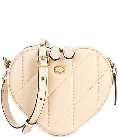 Heart Quilted Leather Crossbody Bag Product Image