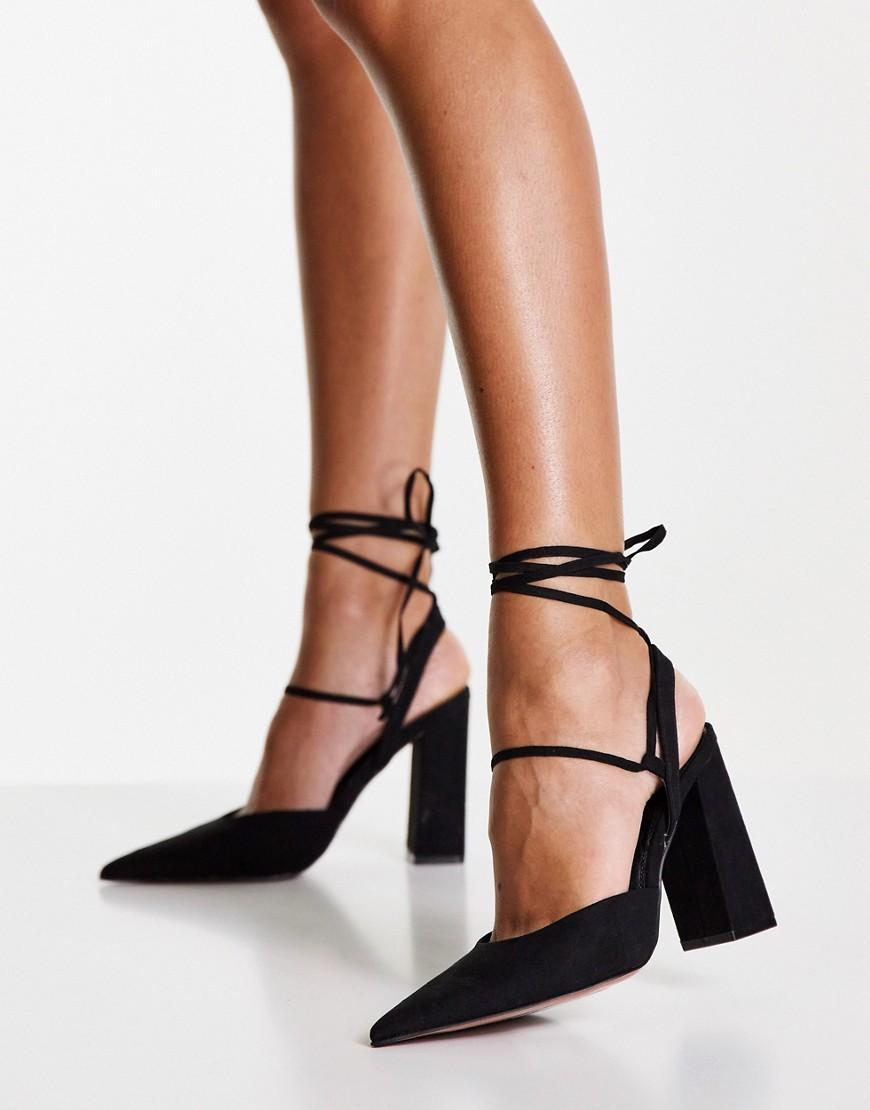 ASOS DESIGN Lake bow pointed ballet flats Product Image