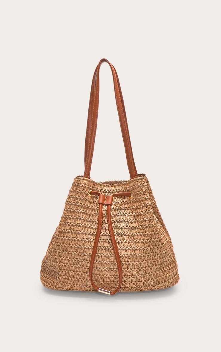 Natural Raffia Drawstring Beach Bag Product Image