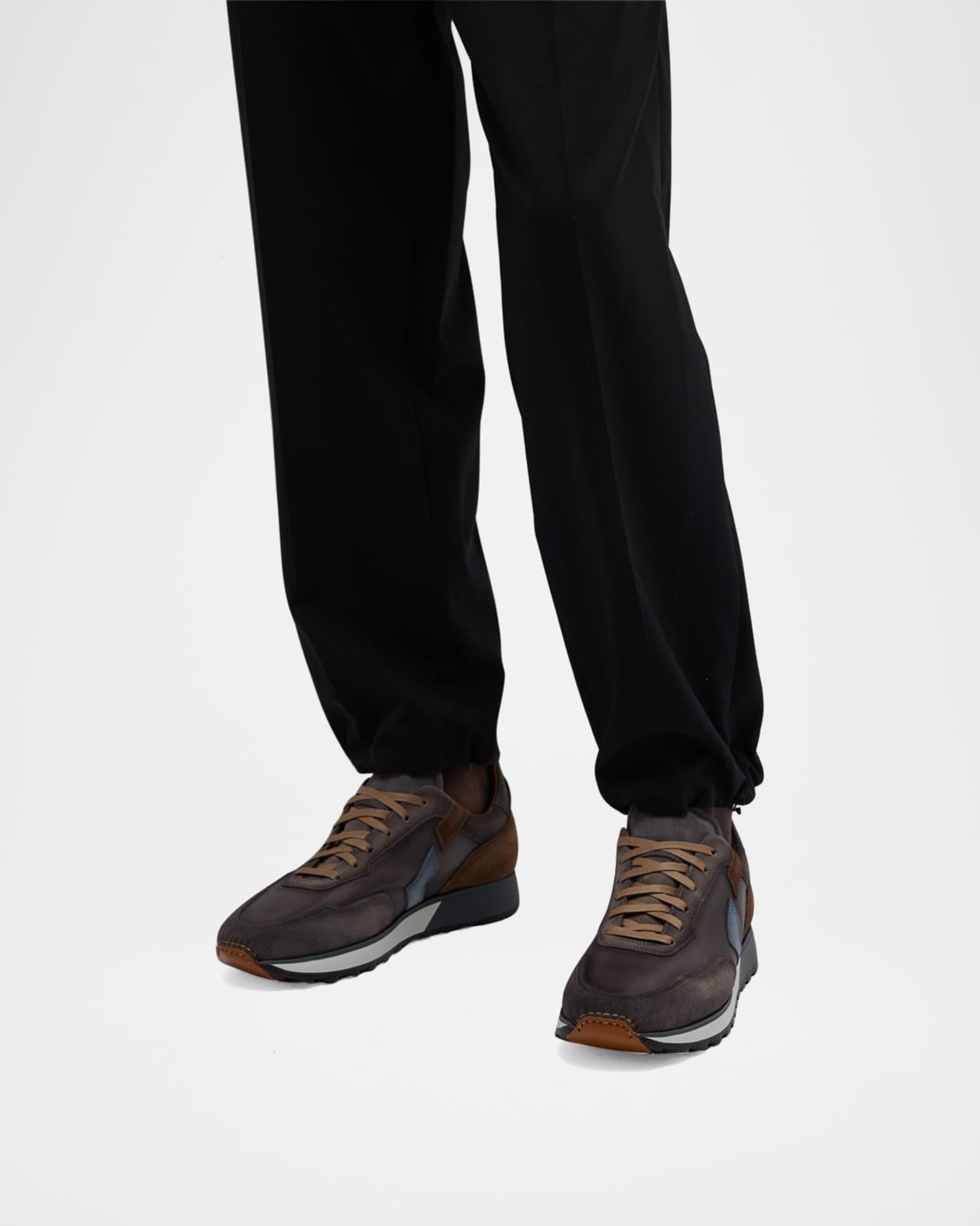 Men's Aero Leather & Suede Low-Top Sneakers Product Image