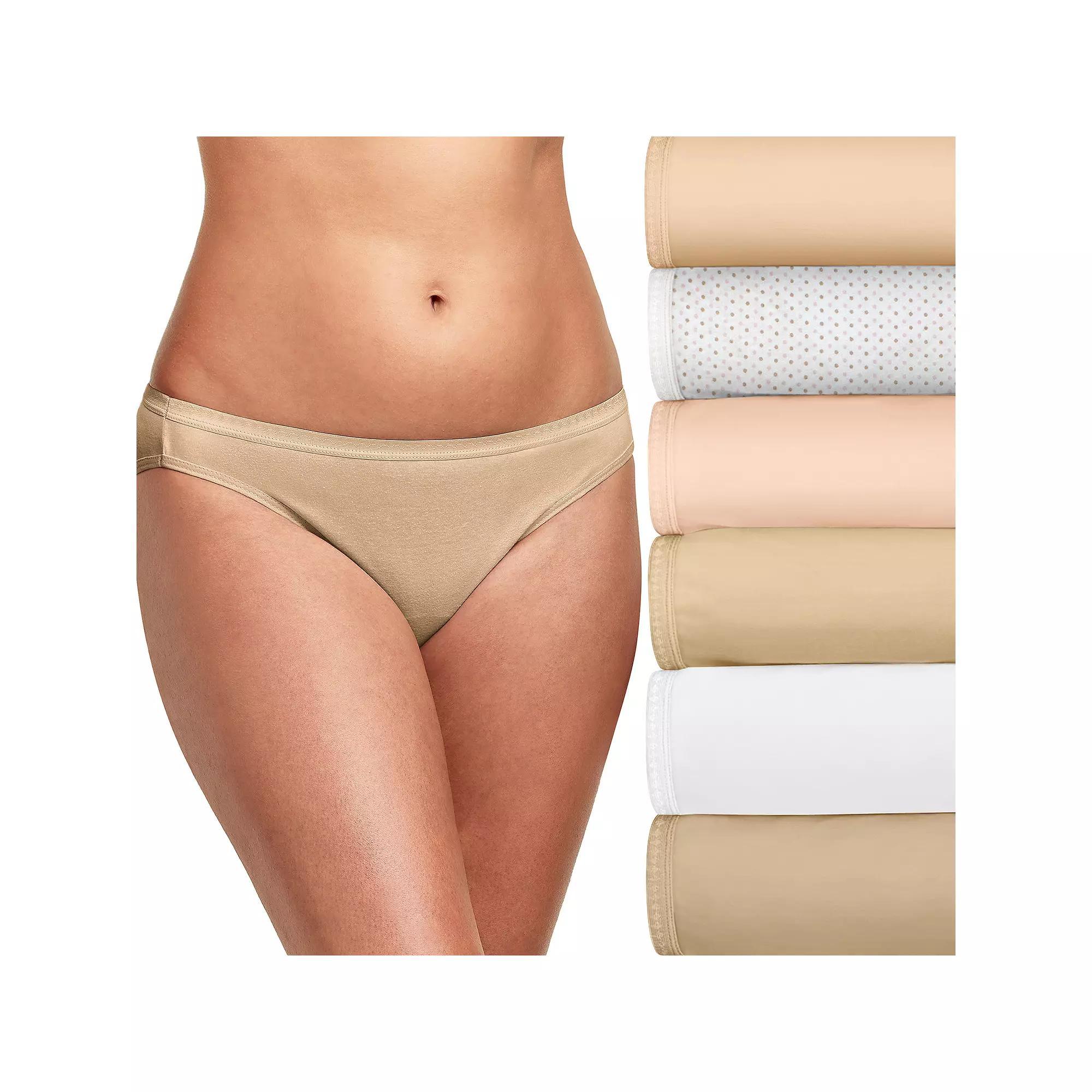 Hanes Ultimate Women's Breathable Cotton Bikini Underwear 6-Pack 42H6CC, Black Grey Pack Product Image