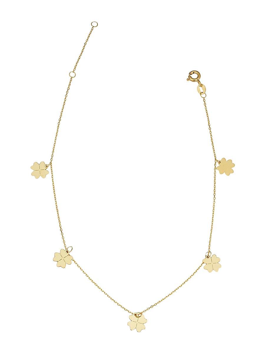 Womens 14K Yellow Solid Gold Lucky You Anklet Product Image