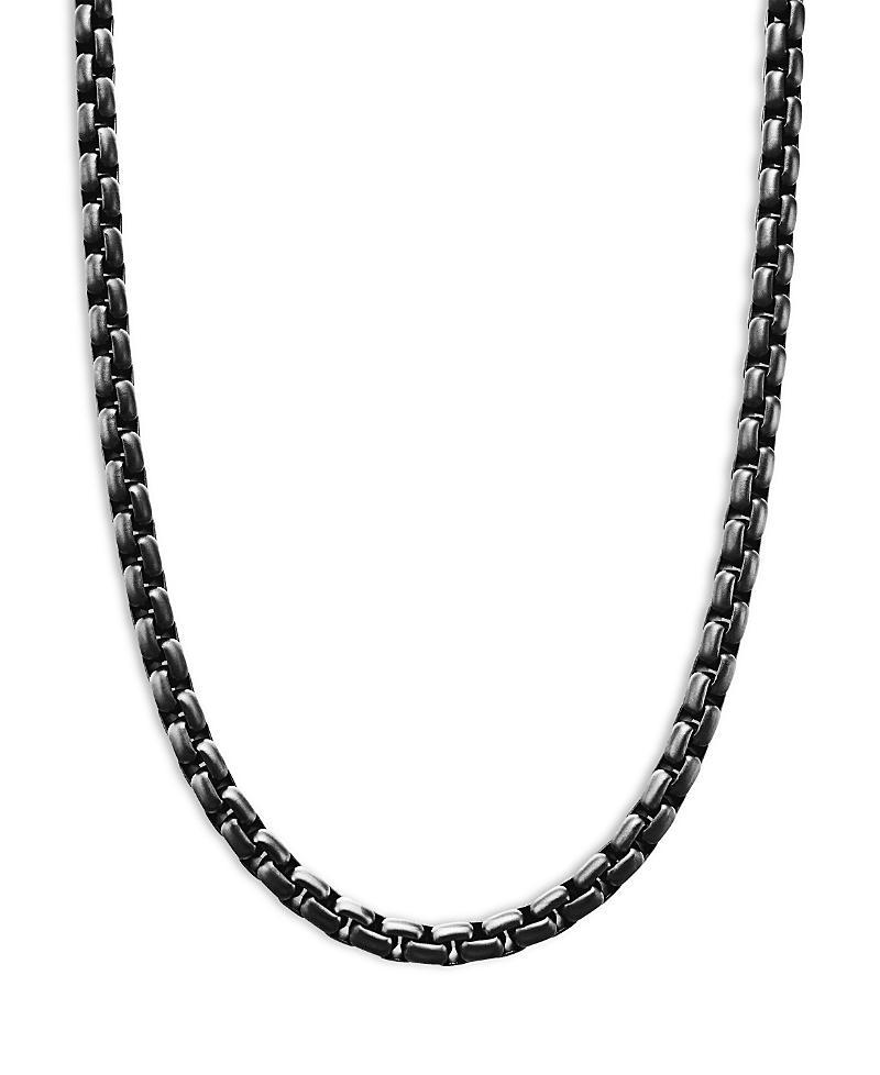 Mens Box Chain Necklace in Stainless Steel and Sterling Silver, 5mm Product Image