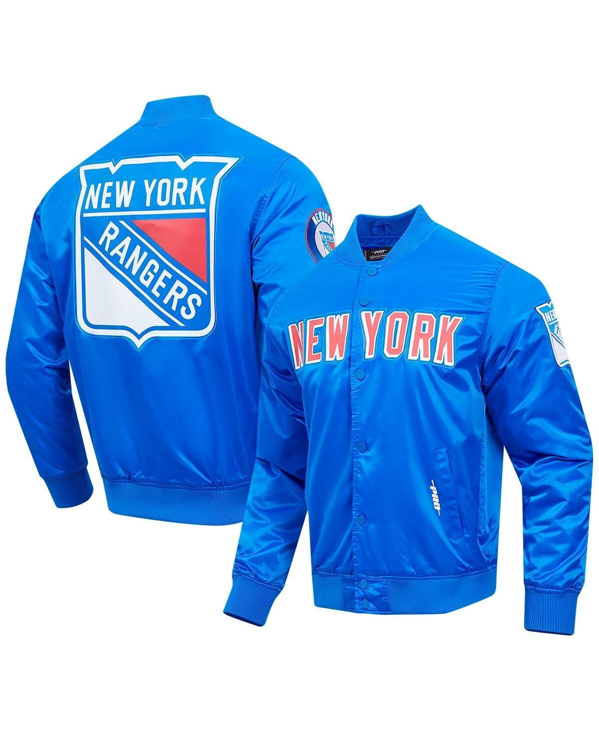 Mens Pro Standard Blue New York Rangers Classic Satin Full-Snap Jacket Product Image