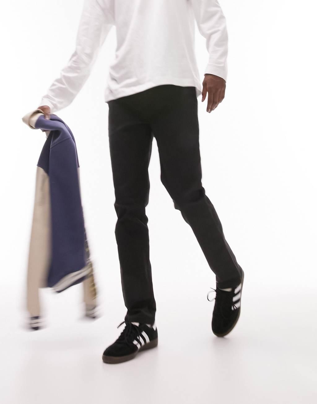 Topman slim chino pants in black Product Image