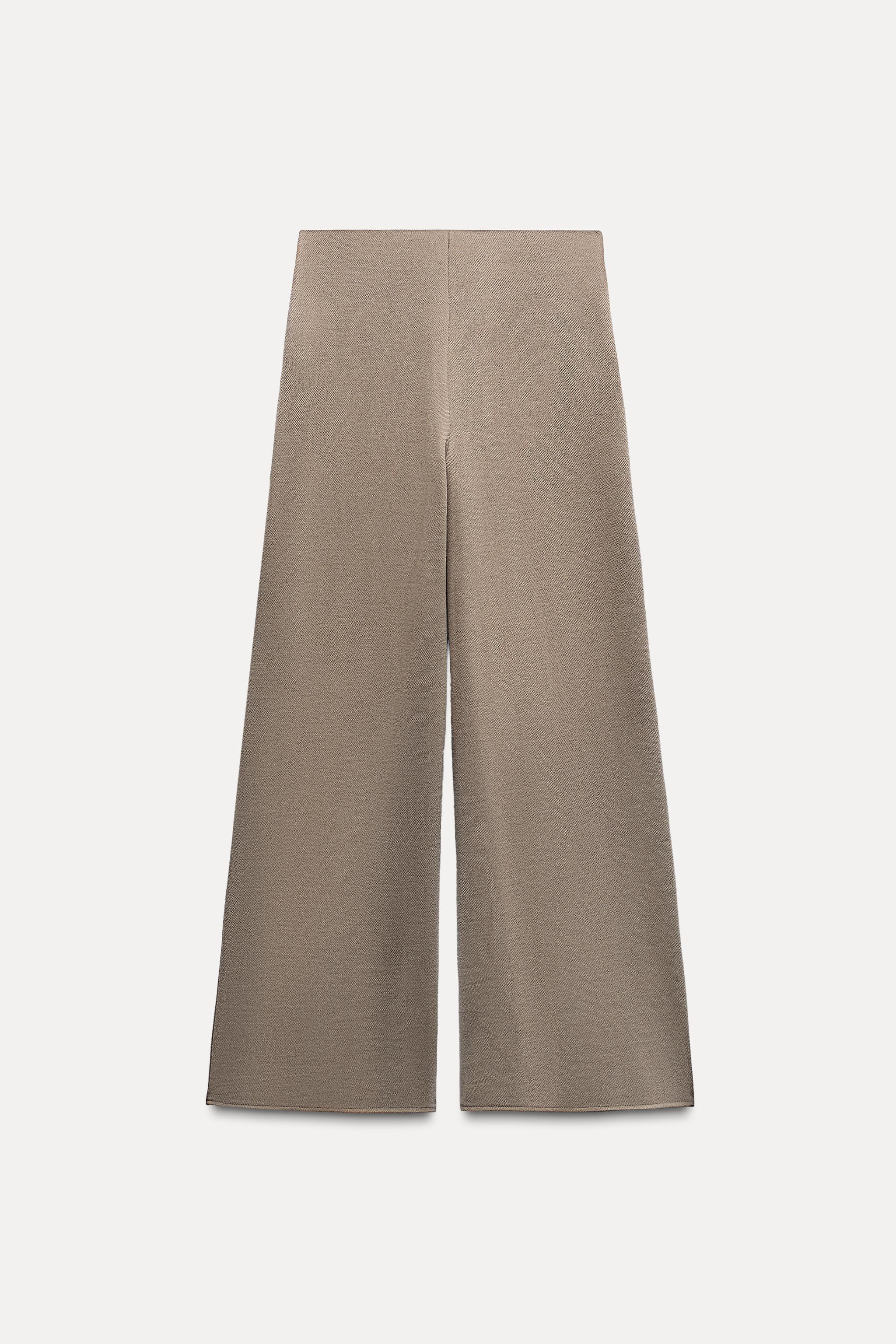 WIDE LEG SOFT PIQUÉ PANTS Product Image