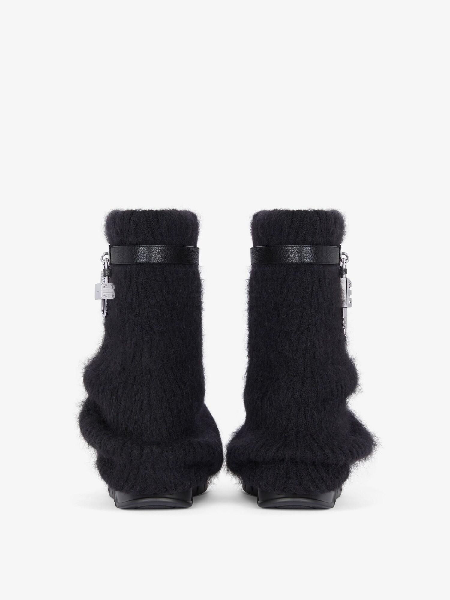 Shark Lock Biker ankle boots in wool Product Image