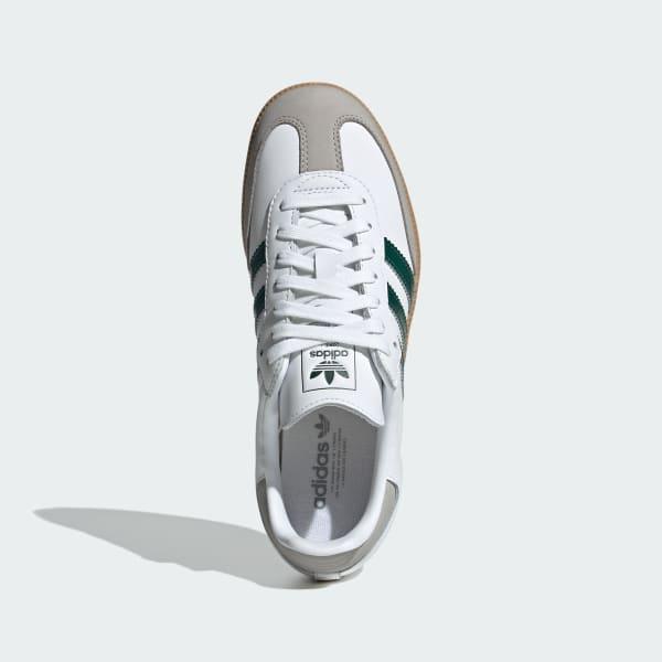 Womens adidas Samba OG Athletic Shoe - Cloud White / Collegiate Green / Grey Two Product Image