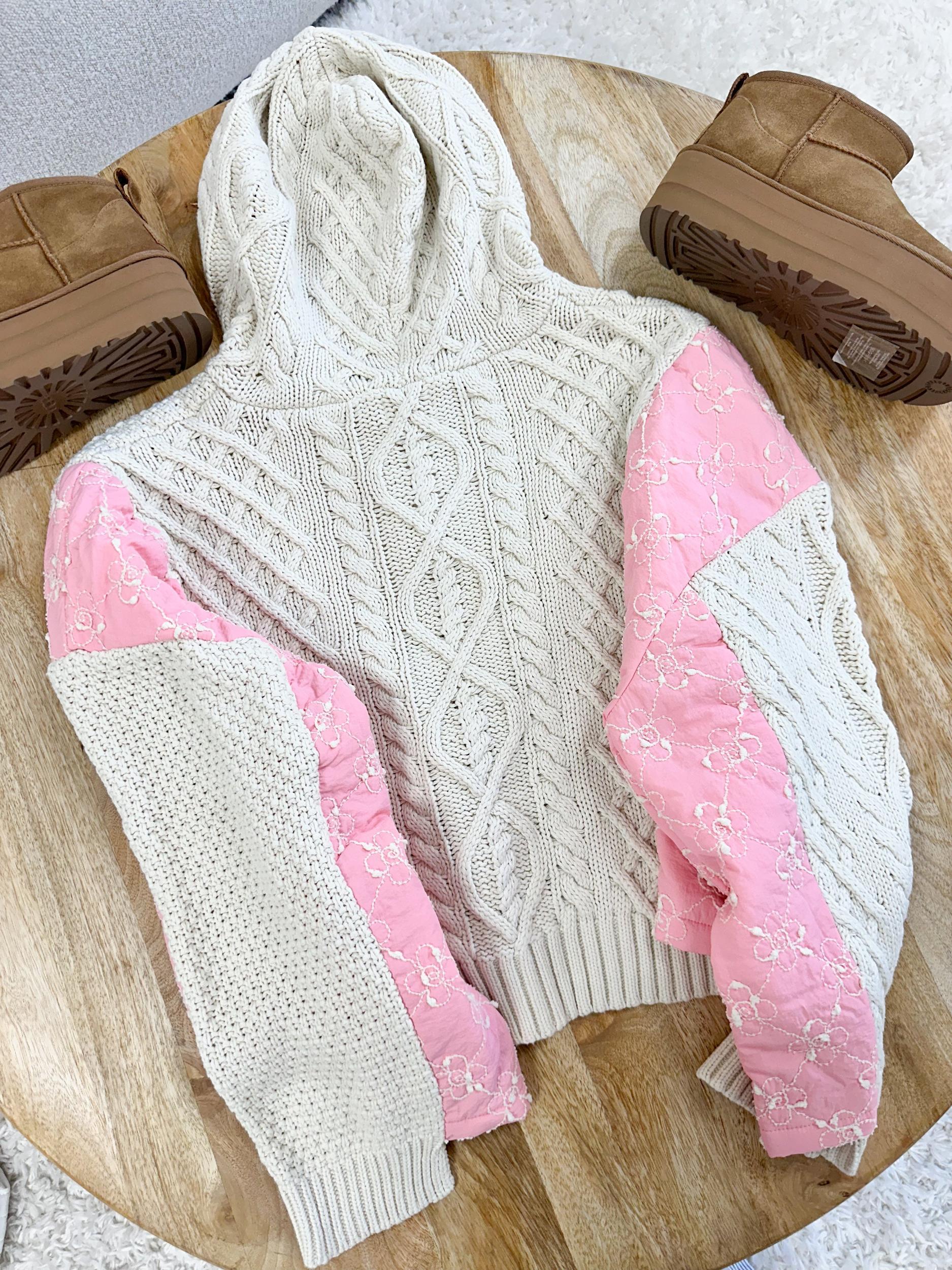 Pink Blossom Quilted Kit Sweater Product Image
