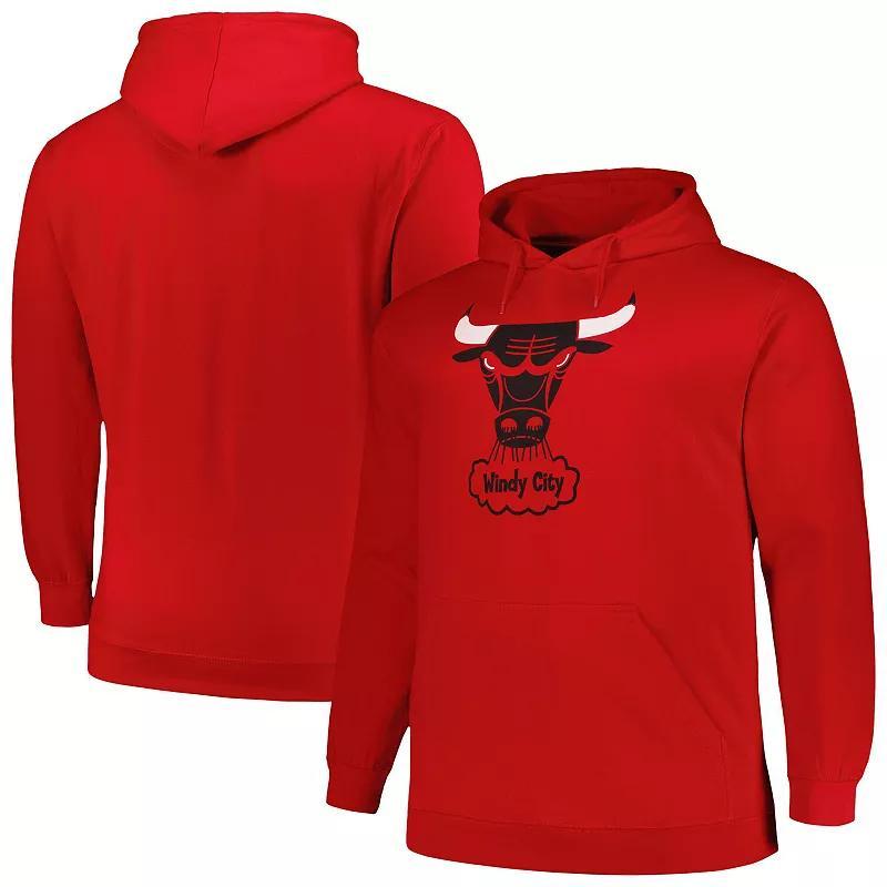 Men's Mitchell & Ness Red Chicago Bulls Hardwood Classics Big & Tall Pullover Hoodie, Size: XLT Product Image