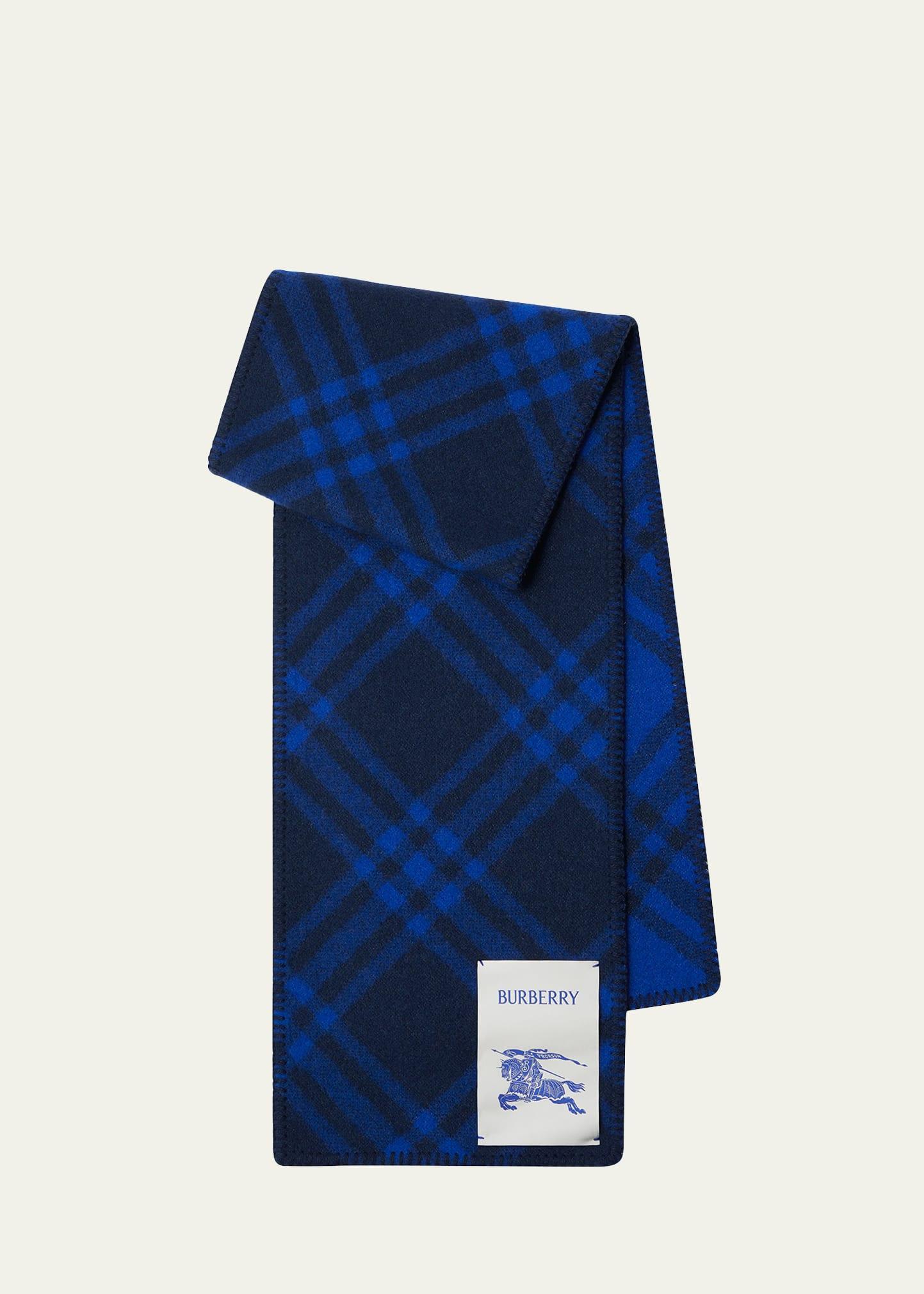 Men's Wool Check EKD Label Scarf Product Image