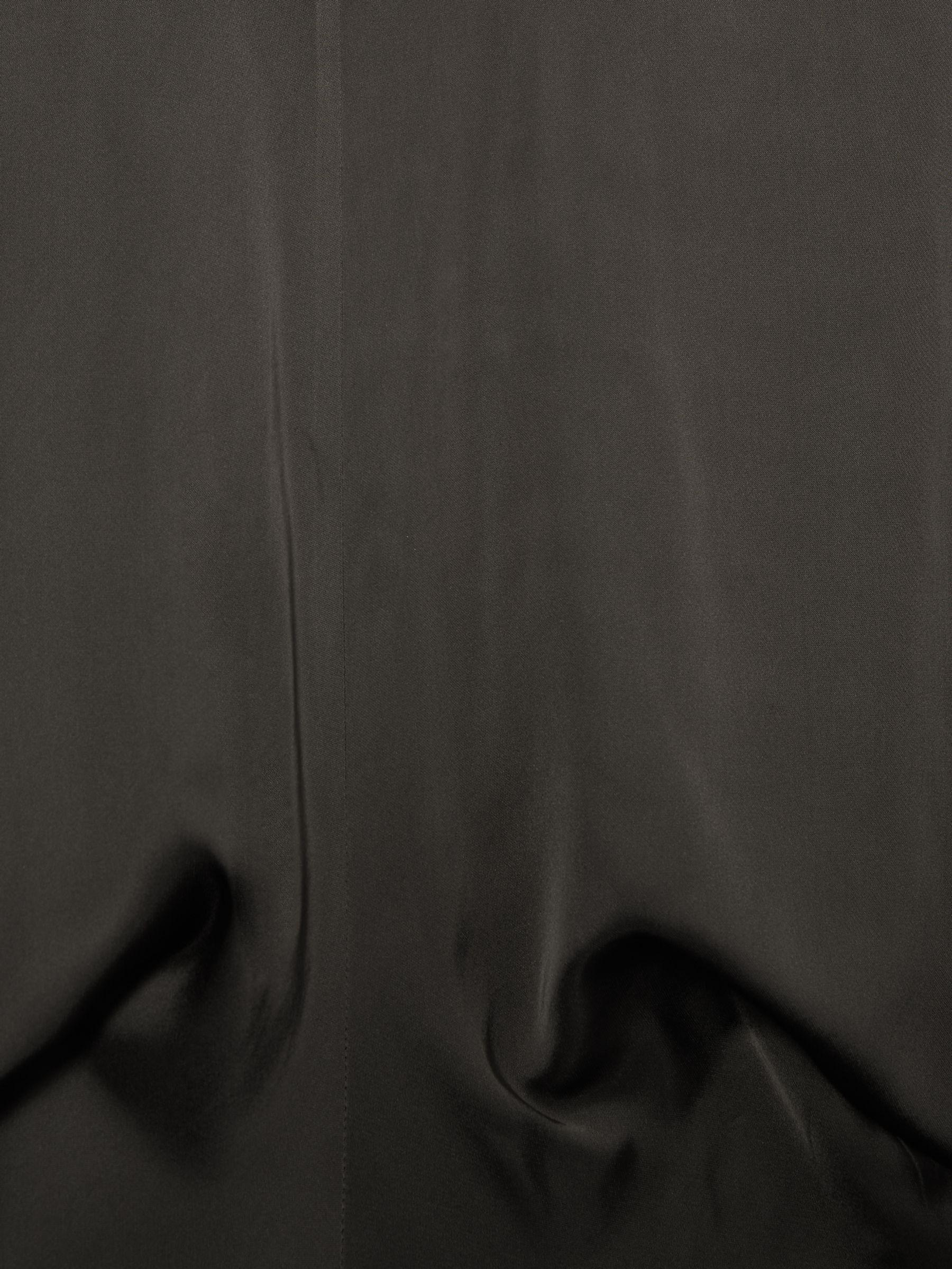 Satin Short-Sleeve Midi Dress in Charcoal Product Image