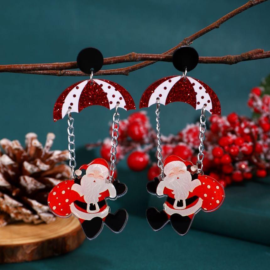 Christmas Tree / Santa Acrylic Dangle Earring Product Image