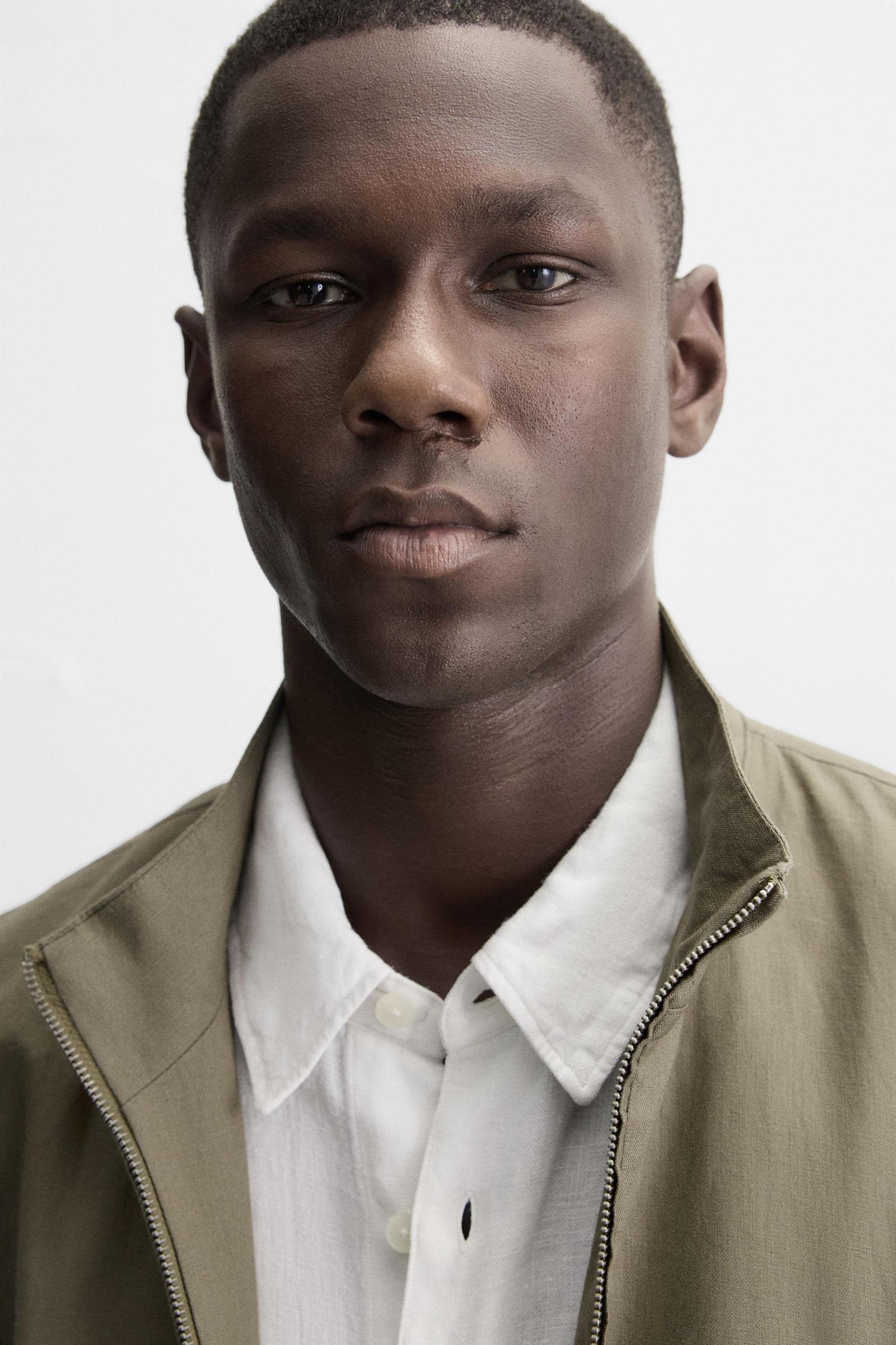 100% LINEN BOMBER JACKET Product Image