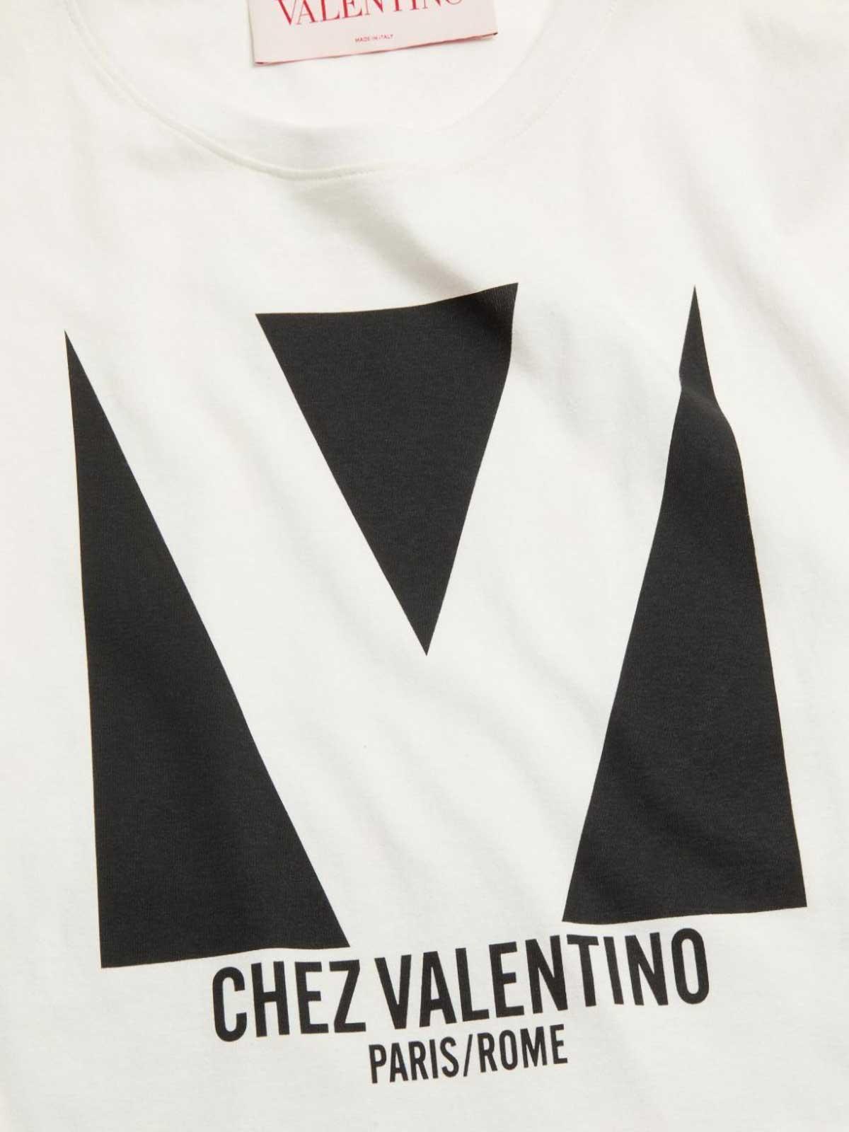 VALENTINO Mens Avorio Logo-print Crew-neck Cotton-jersey T-shirt Product Image