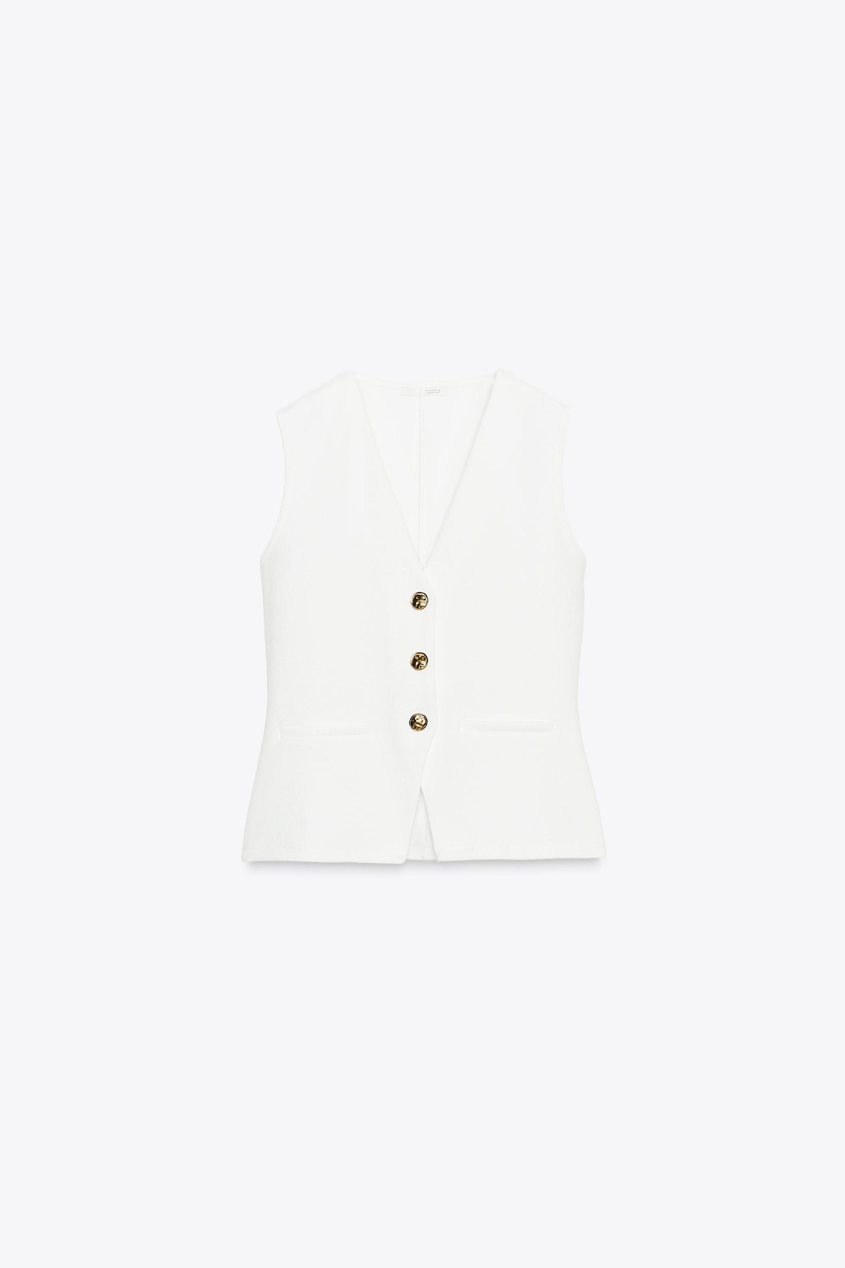 TWILL BUTTONED VEST Product Image