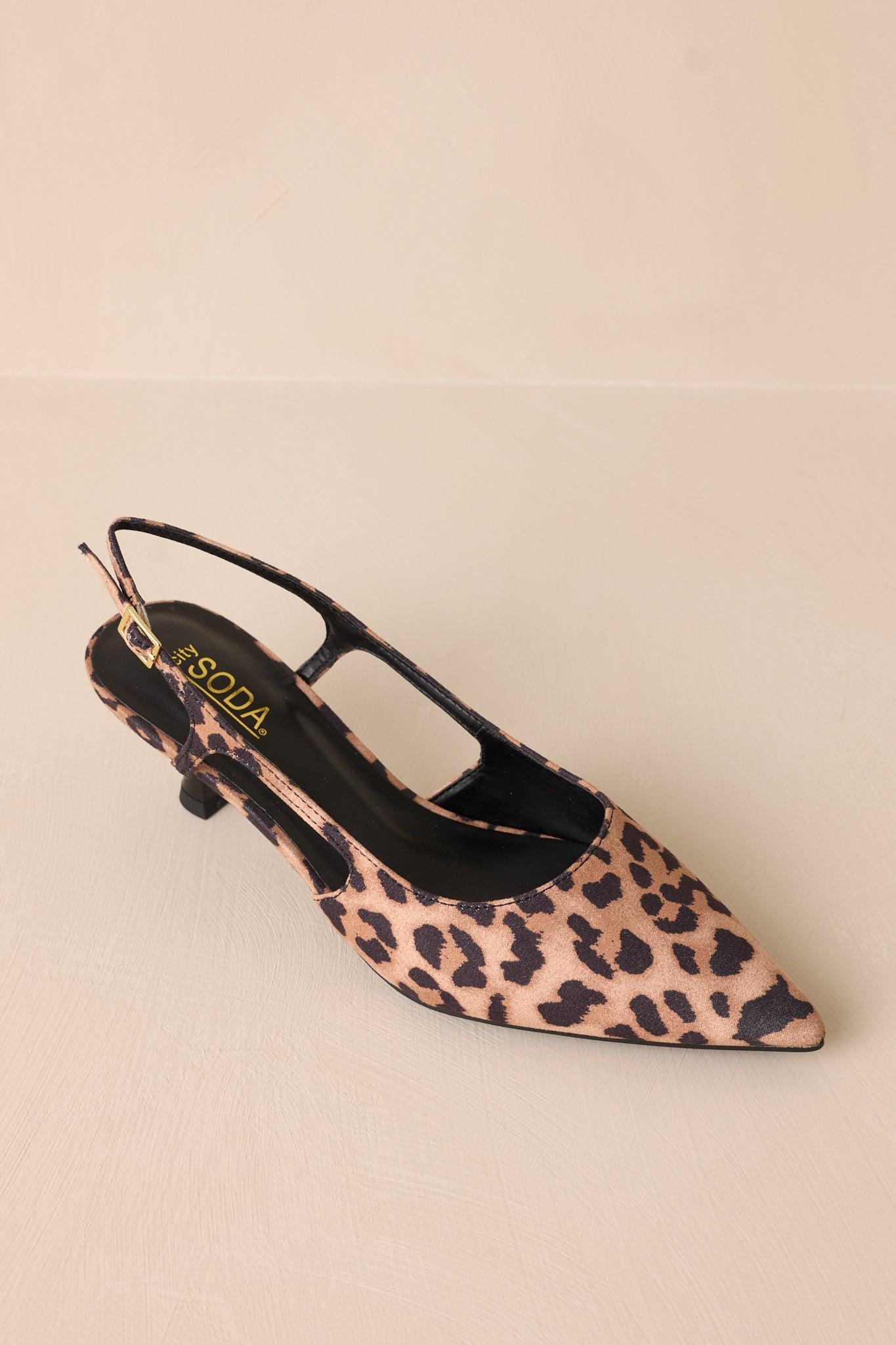 Fiercely Stunned Leopard Print Kitten Heels Product Image