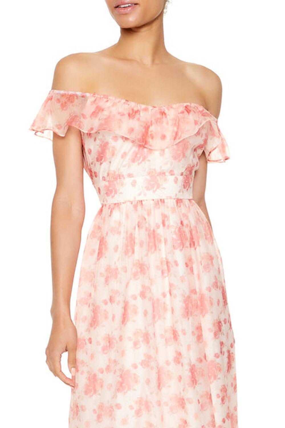 Rose Off-the-Shoulder Maxi Dress | Forever 21 Product Image