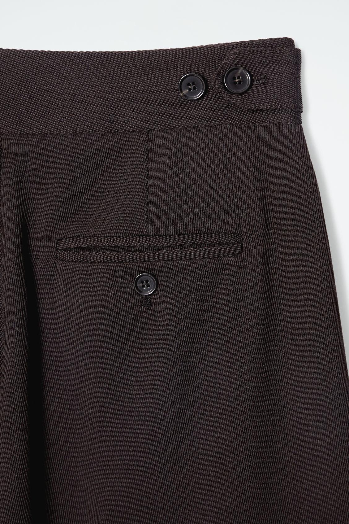 PLEATED WOOL-BLEND TAPERED PANTS Product Image