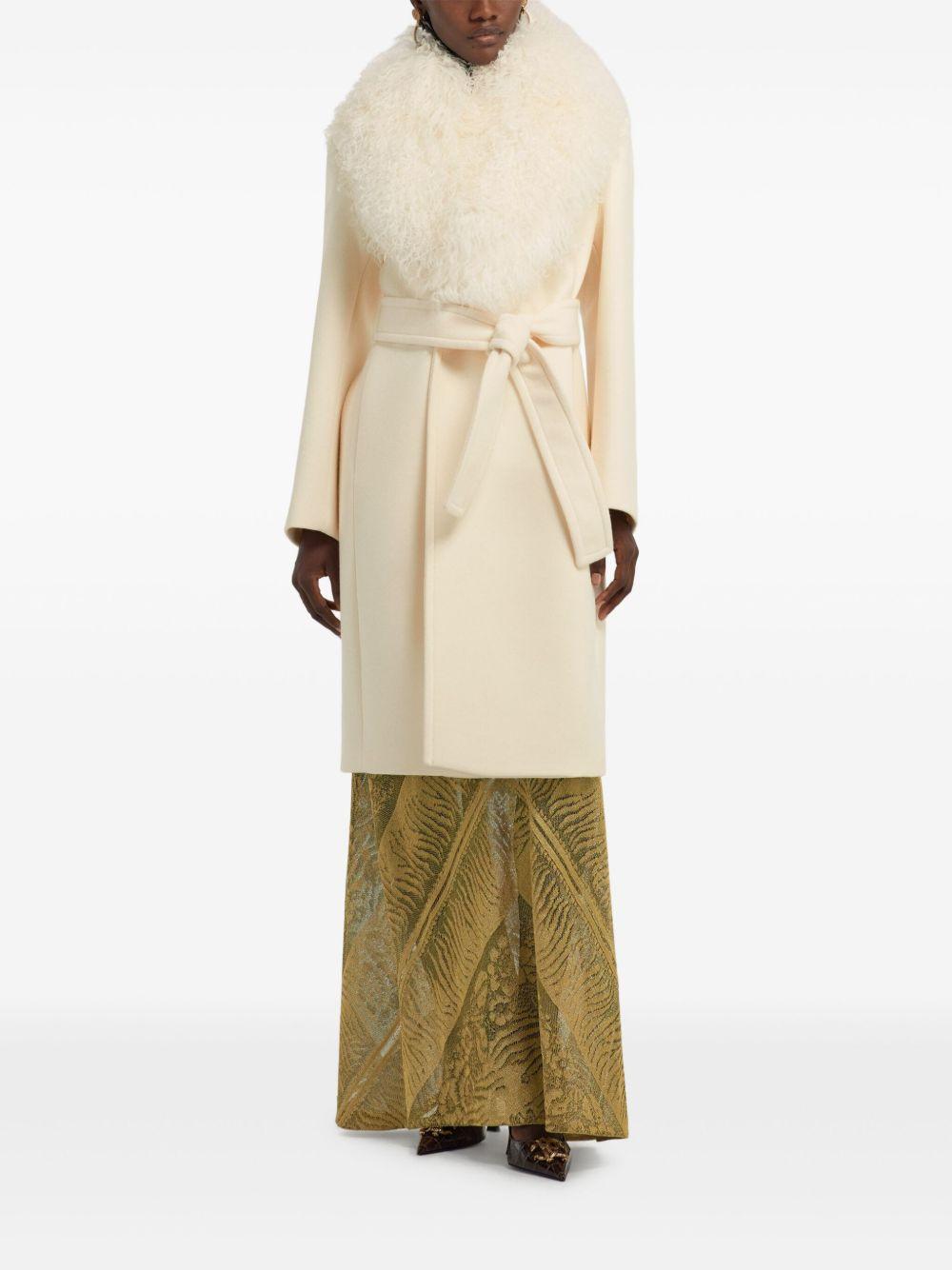 shearling-trimmed coat Product Image