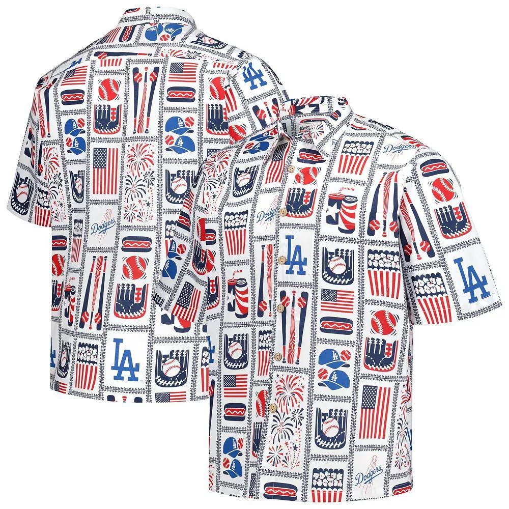 Men's Reyn Spooner White Los Angeles Dodgers Americana Button-Up Shirt,  Product Image