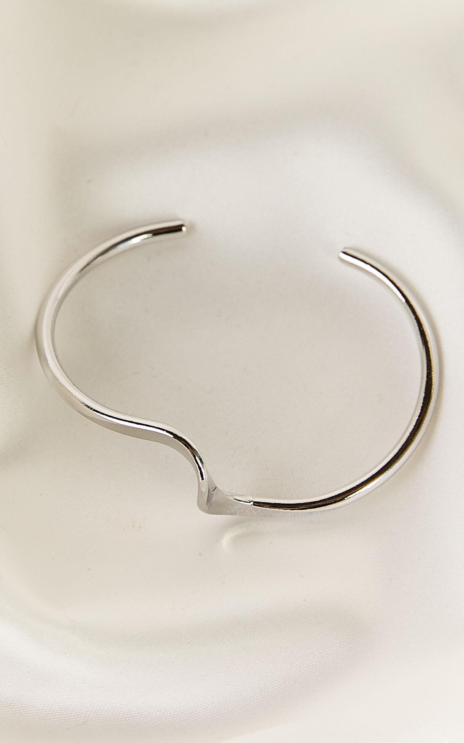 Ivy Irregular Shaped Bracelet Cuff in Silver Product Image
