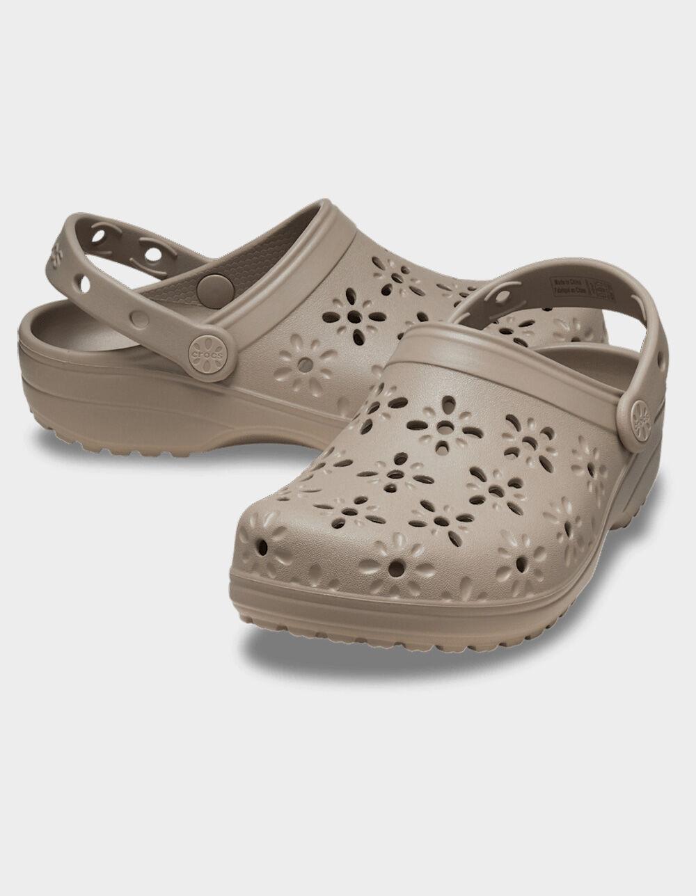 CROCS Floral Cut-Out Womens Classic Clogs Product Image