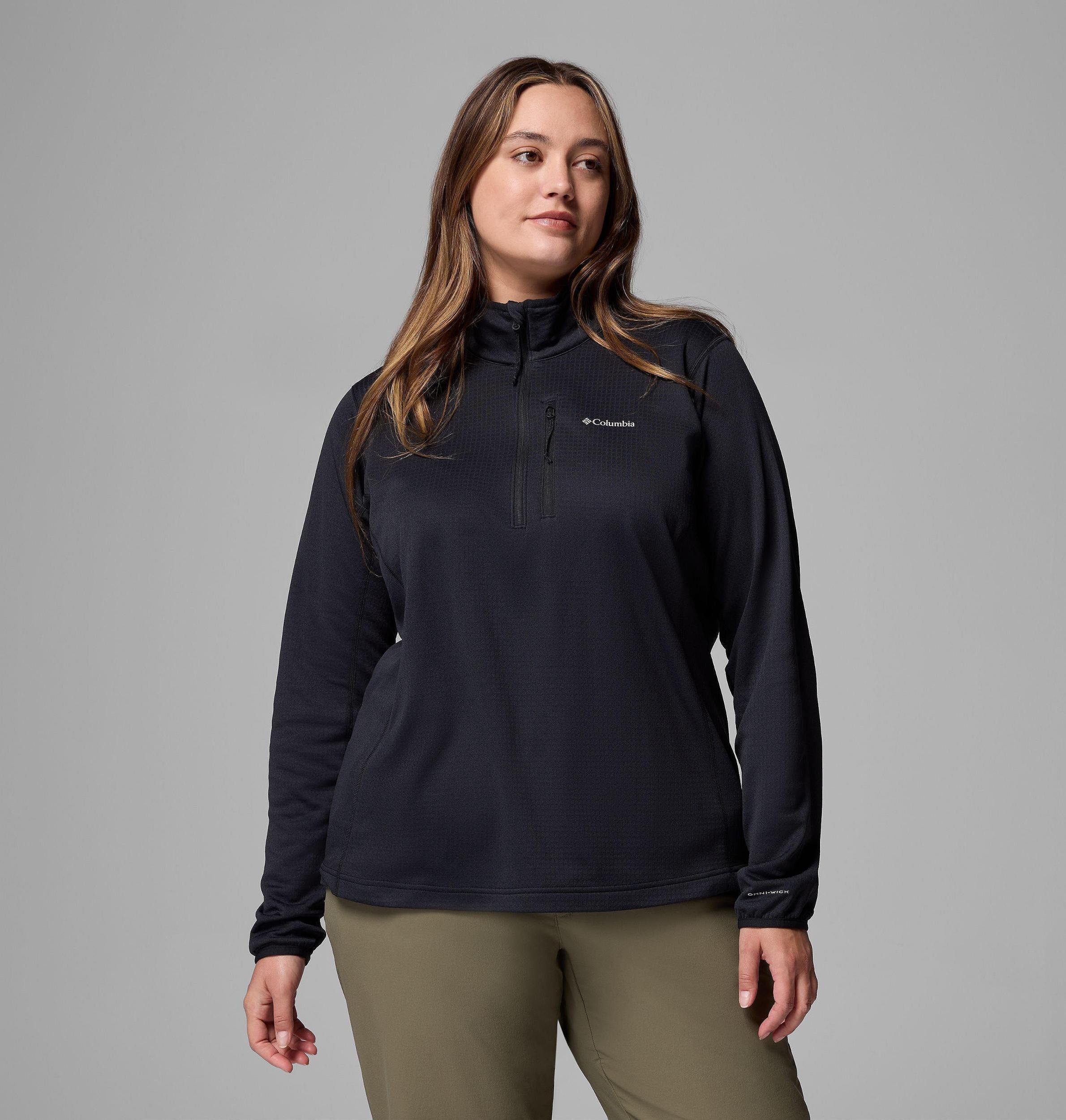 Columbia Womens Essential Hike Grid Fleece Half Zip Jacket - Plus Size- Product Image