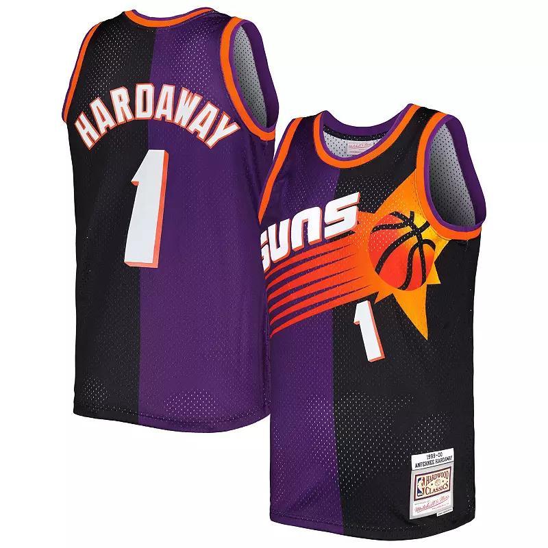 Men's Mitchell & Ness Penny Hardaway Purple/Black Phoenix Suns Hardwood Classics 1999/00 Split Swingman Jersey, Size: Medium, Phx Purple Product Image